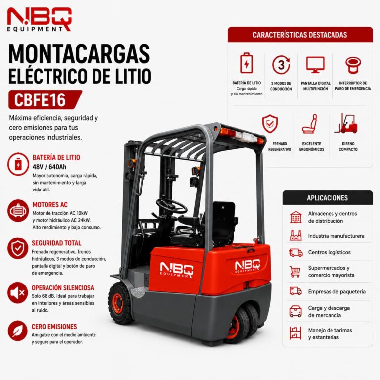 NBQ CBFE16 4 montacargas 3 ruedas o montacargas triciclo