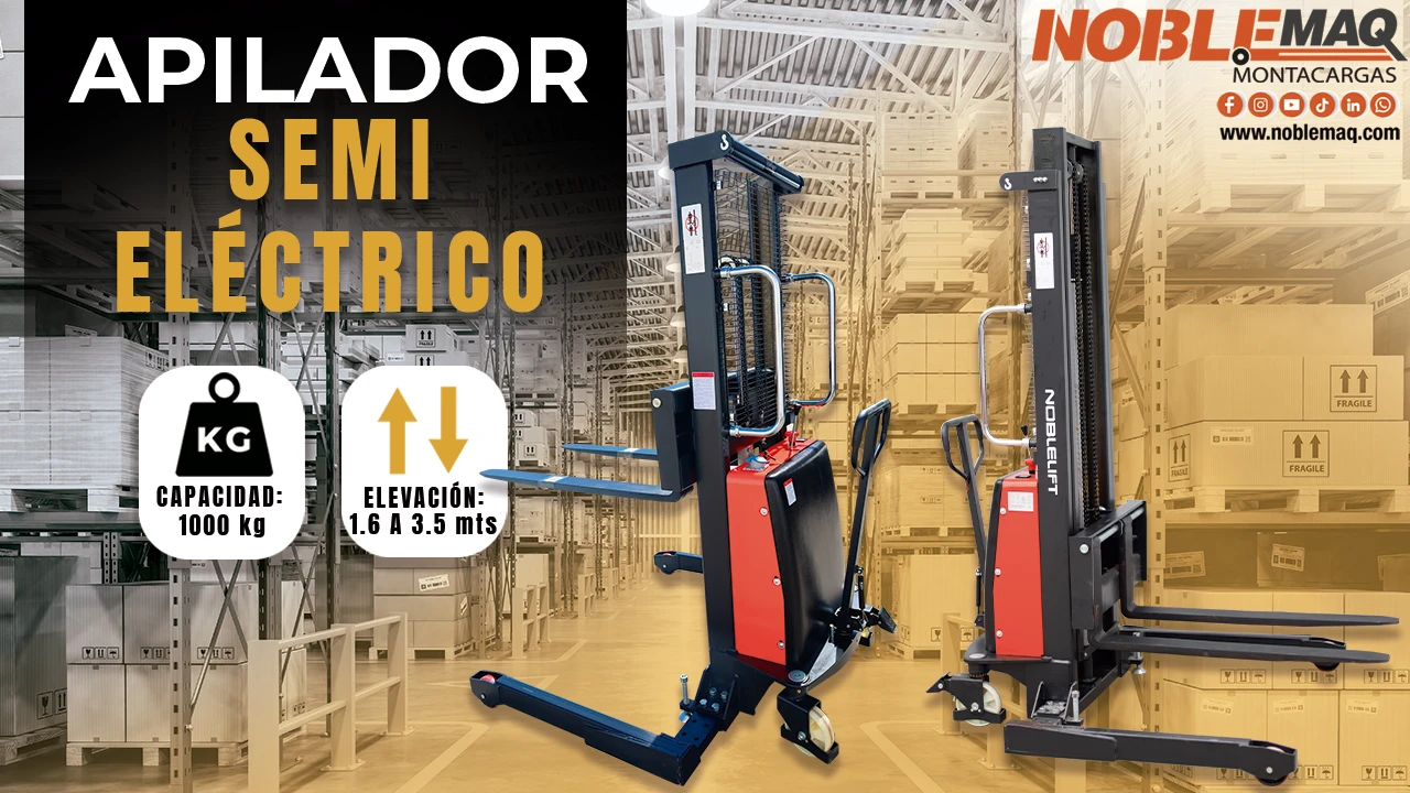 Los apiladores semieléctricos son una mezcla perfecta entre los modelos manuales y los eléctricos.